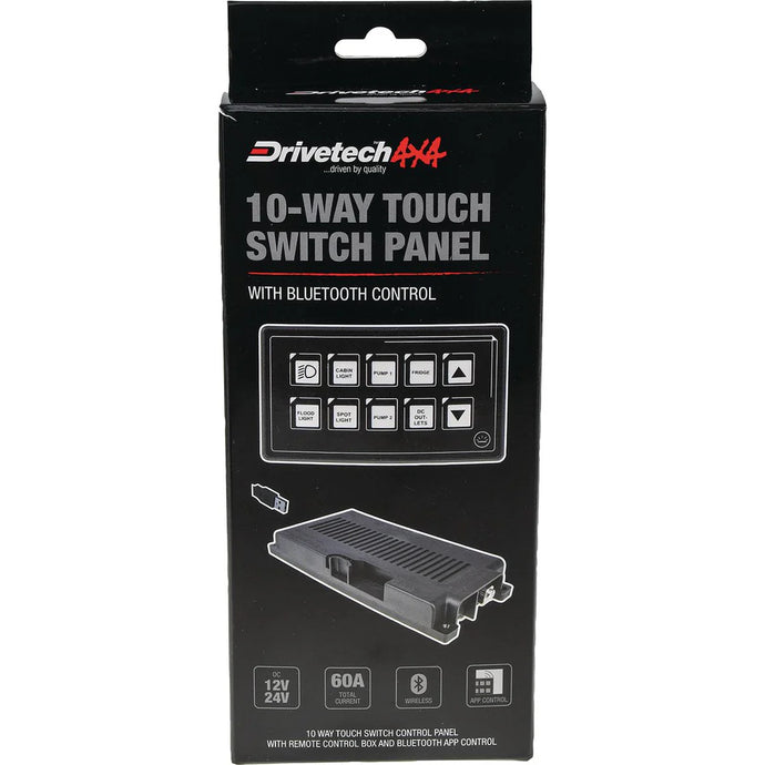 Drivetech 4X4 10-Way Touch Switch Panel with Bluetooth Control - DT-SWP10